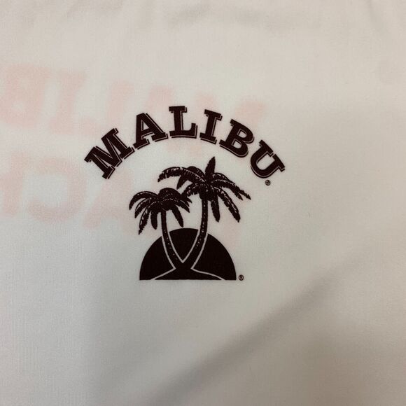 Champion Malibu Liqueur Beach Staff 2012 T Shirt Mens L Large White Double Dry - Picture 6 of 11